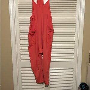Pink Lily Vibrant Coral Jumpsuit